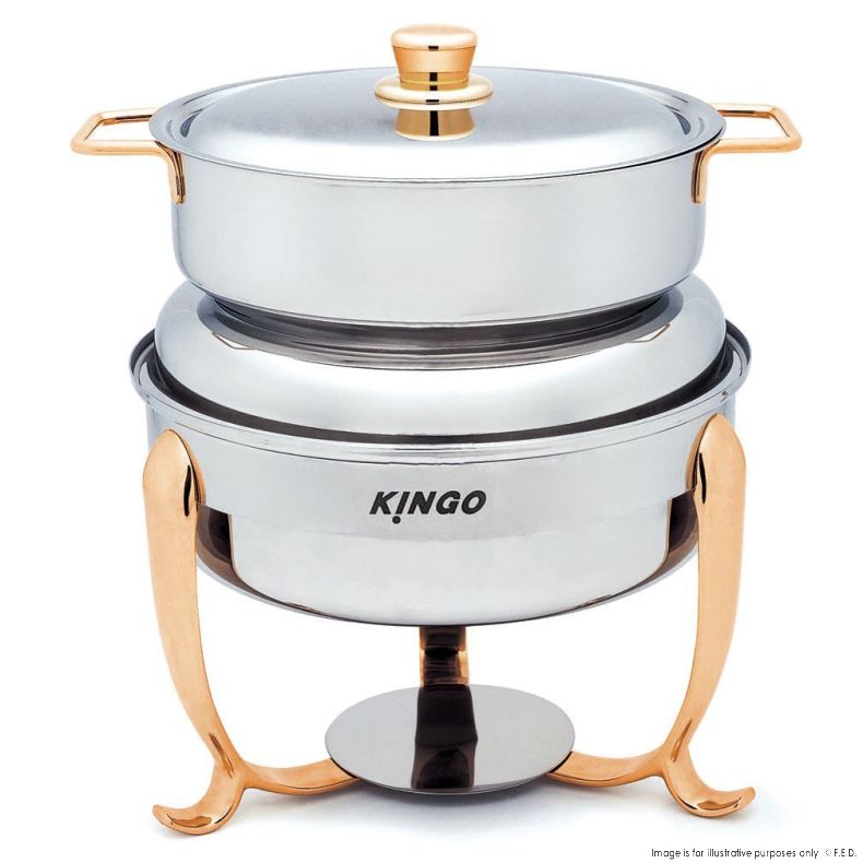 Ex-Showroom: Kingo Round Soup Station with Gilt Legs and Handles - KG2605-VIC694