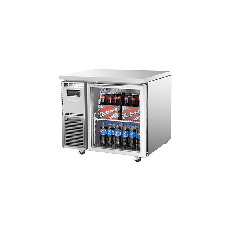 Turbo Air KGR9-1-N Undercounter Glass Door Refrigerator – 1 Glass Door, Front Breathing, Self-Cleaning Condenser