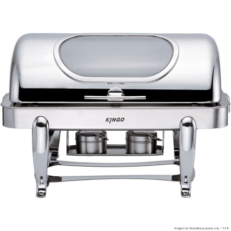 Ex-Showroom: Kingo Oblong Chafing Dish with Chrome Legs / Double - KGS2402-2-VIC695