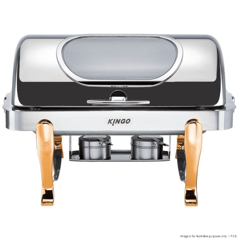 2NDs: Oblong Chafing Dish with Gilt Legs / Single - KGS6801-1-QLD52
