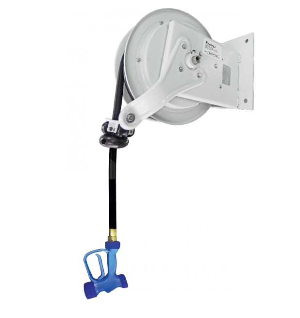 KHR-1035-O-Y722 Yellow Tapware Heavy Duty Hose Reel – Grey Powder Coated – 11m Hose with Y722 Spray Gun – NOW JETSTREAM