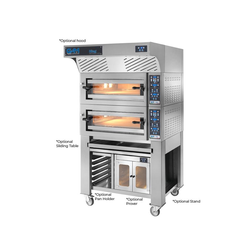 GAM King 4+4 Electric Double Deck Pizza Oven – 4 + 4 Pizza Capacity - FORKING4TR400TOP-2