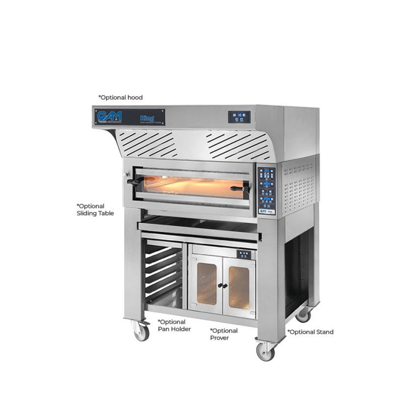 GAM King 9 Electric Single Deck Pizza Oven – 9 Pizza Capacity - FORKING9TR400TOP-1