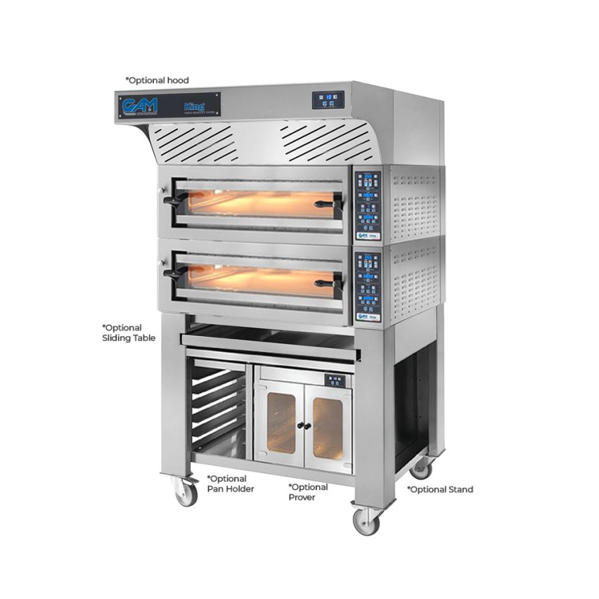 GAM King 9+9 Electric Double Deck Pizza Oven – 9 + 9 Pizza Capacity - FORKING9TR400TOP-2