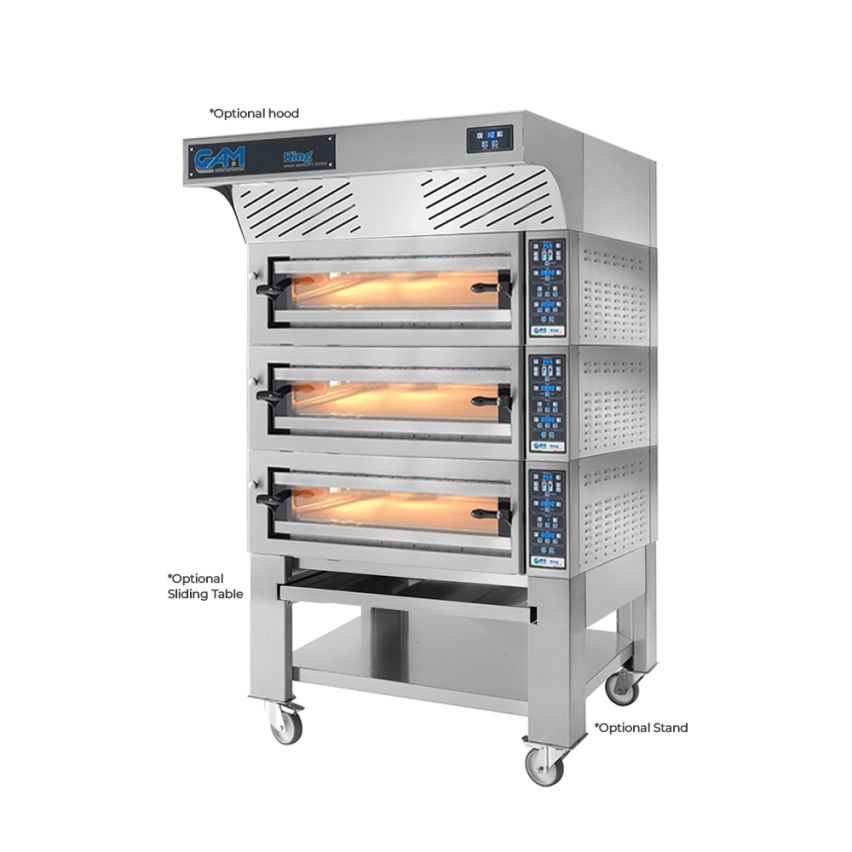 GAM King 6+6+6 Electric Triple Deck Pizza Oven – 6 + 6 + 6 Pizza Capacity - FORKING6GTR400TOP-3