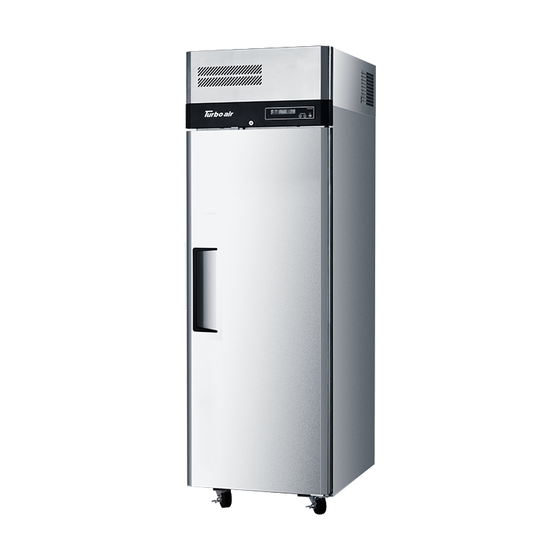 Turbo Air KR25-1P-N Upright Refrigerator Bun Pan 14 Pans – 1 Solid Door, Top Mount, Self-Cleaning Condenser, On Castors