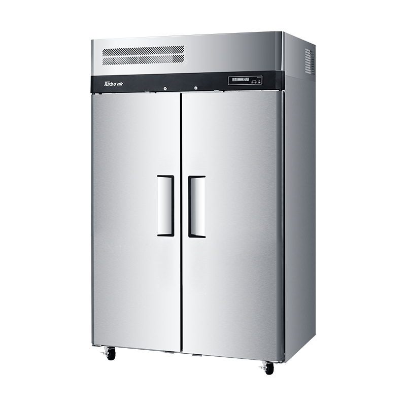 Turbo Air KR45-2-N Upright Refrigerator – 2 Solid Doors, Top Mount, Self-Cleaning Condenser, On Castors