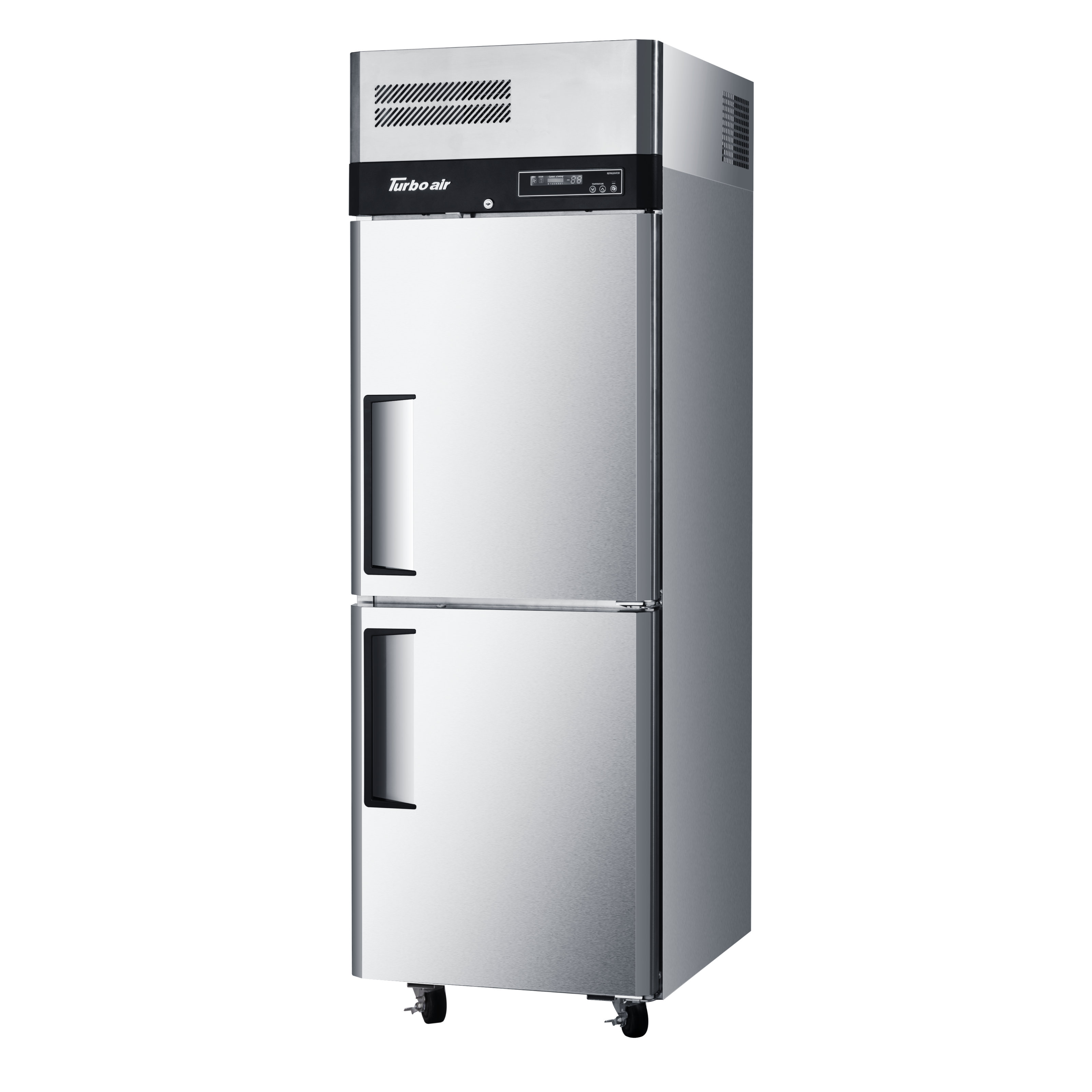 Turbo Air KRF25-2-N Upright Dual Temp – 1 Fridge Door + 1 Freezer Door, Top Mount, Self-Cleaning Condenser, On Castors