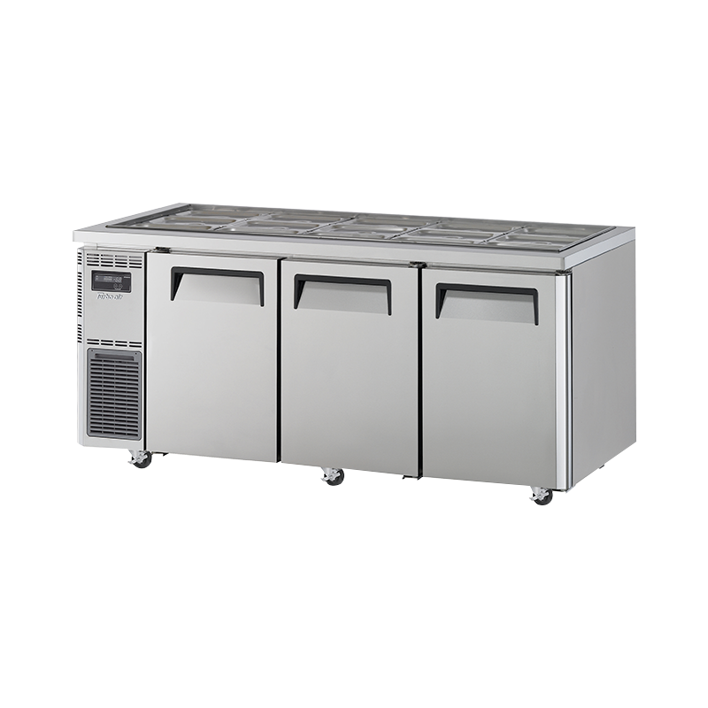 Turbo Air KSR18-3-N Undercounter Salad Prep Refrigerator – 3 Doors, Front Breathing, Self-Cleaning Condenser