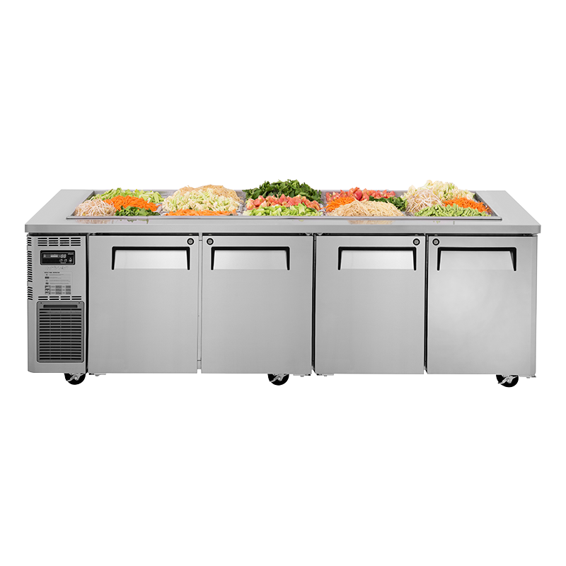 Turbo Air KSR24-4 Undercounter Salad Prep Refrigerator – 4 Doors, Front Breathing