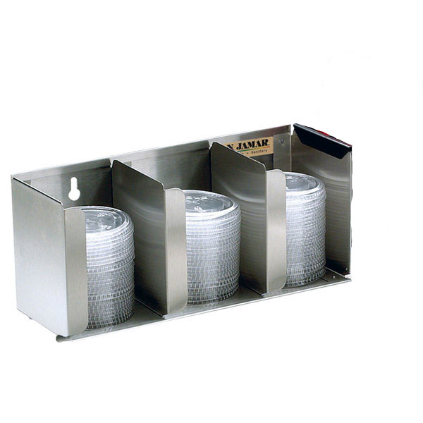 L1014 San Jamar Counter Or Wall Mounted Lid Organiser 3 Stacks 165mm x 362mm 133mm