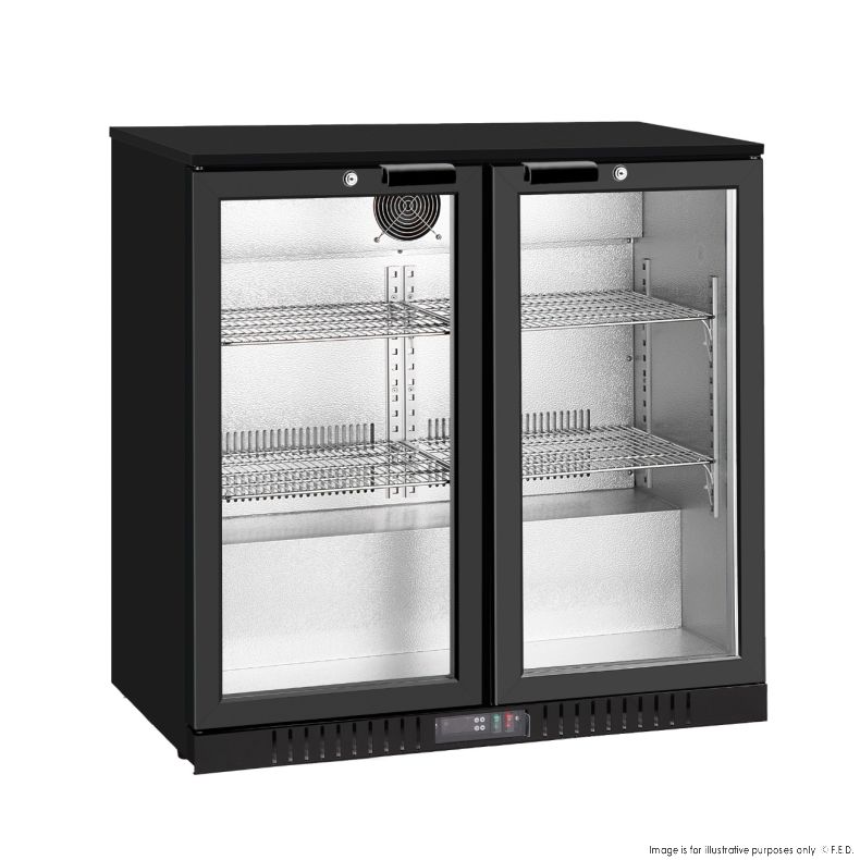 Thermaster Under Bench double Heated Glass Doors Bar Cooler with heater switch - LG-208TD