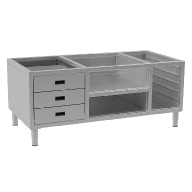 MGMB160-V2 - Mibrasa Parrilla 1.6 metre stand with cupboards and drawers