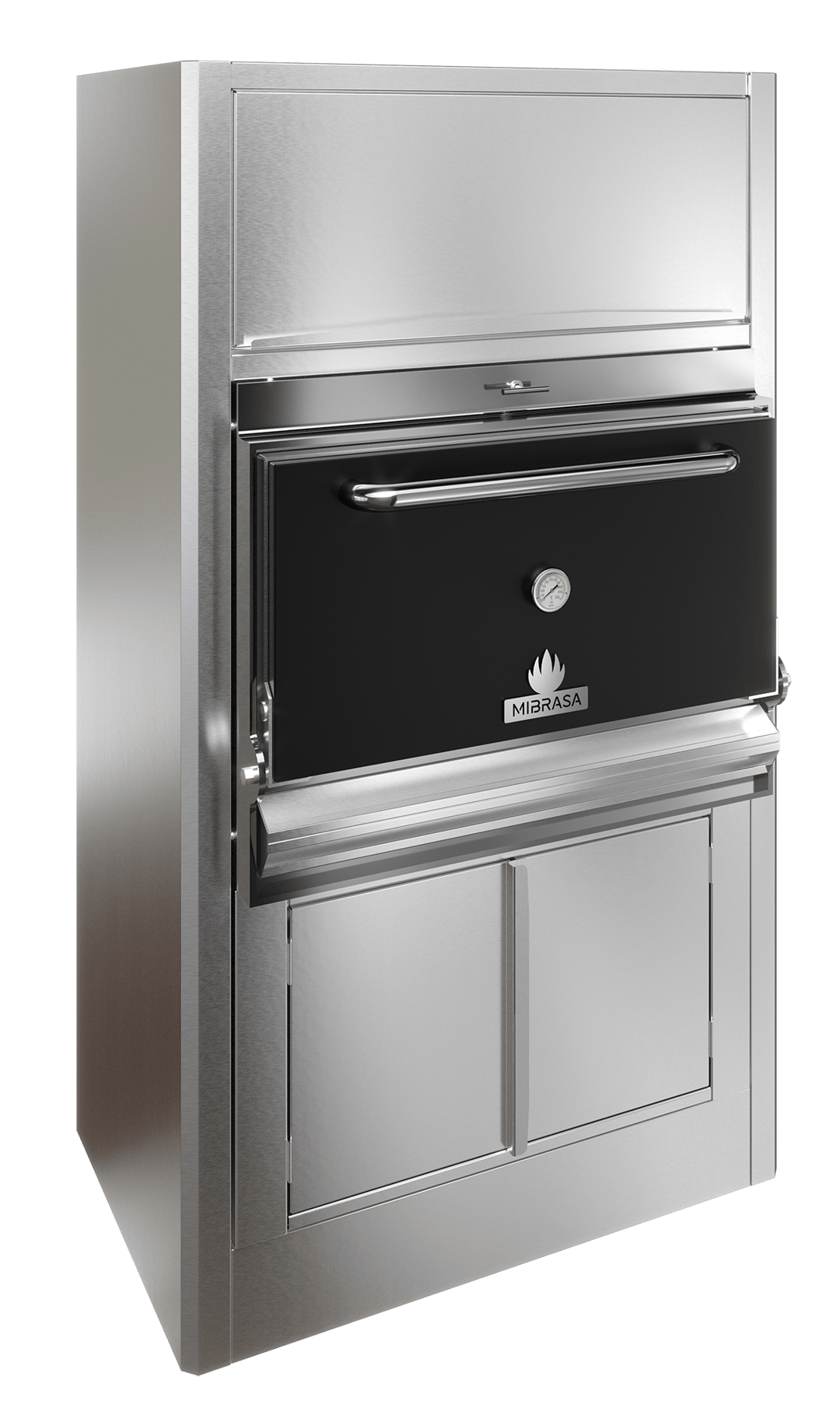 HMB-AC-75-BLACK - Mibrasa Charcoal Oven With Full Cupboard-One Grill Shelf And Standard Accessorie