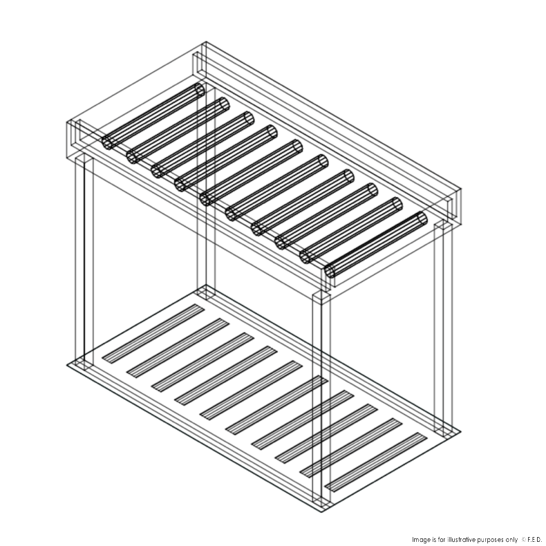 Fagor Stainless Steel Rolling Table for 3 Baskets MR3C