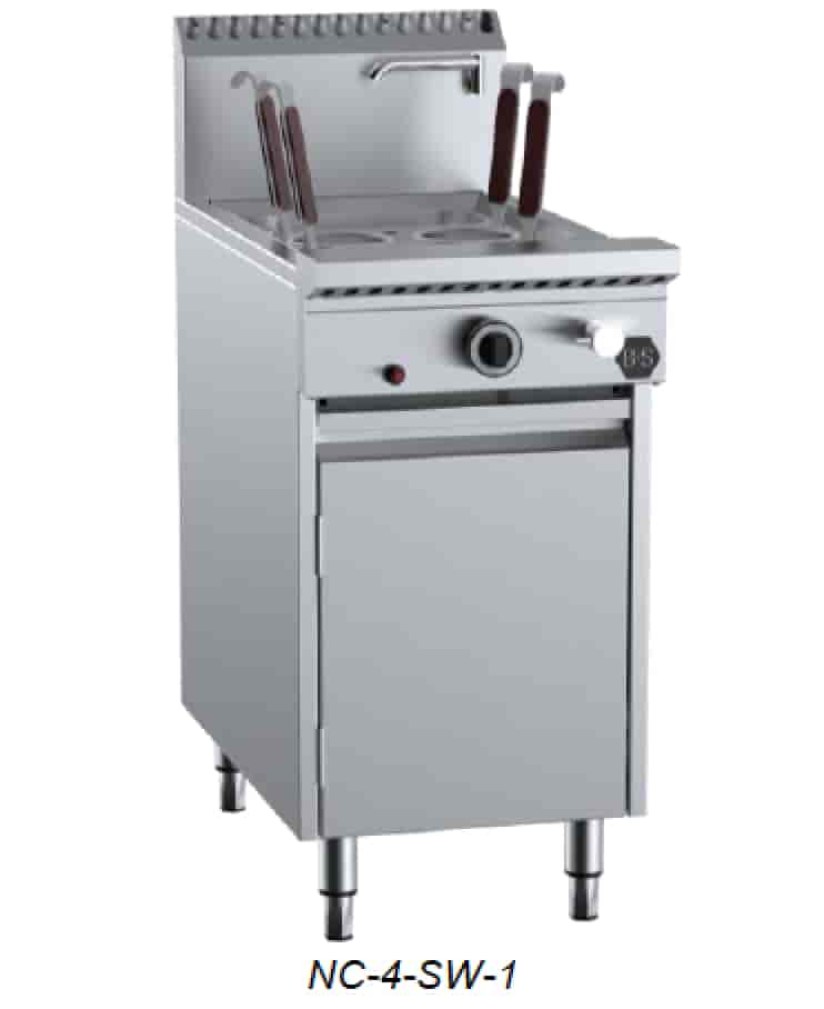 B&S BLACK NC-4-SW-1 Noodle Cooker with Soup Warmer insert (4 rounds + 1 rec)