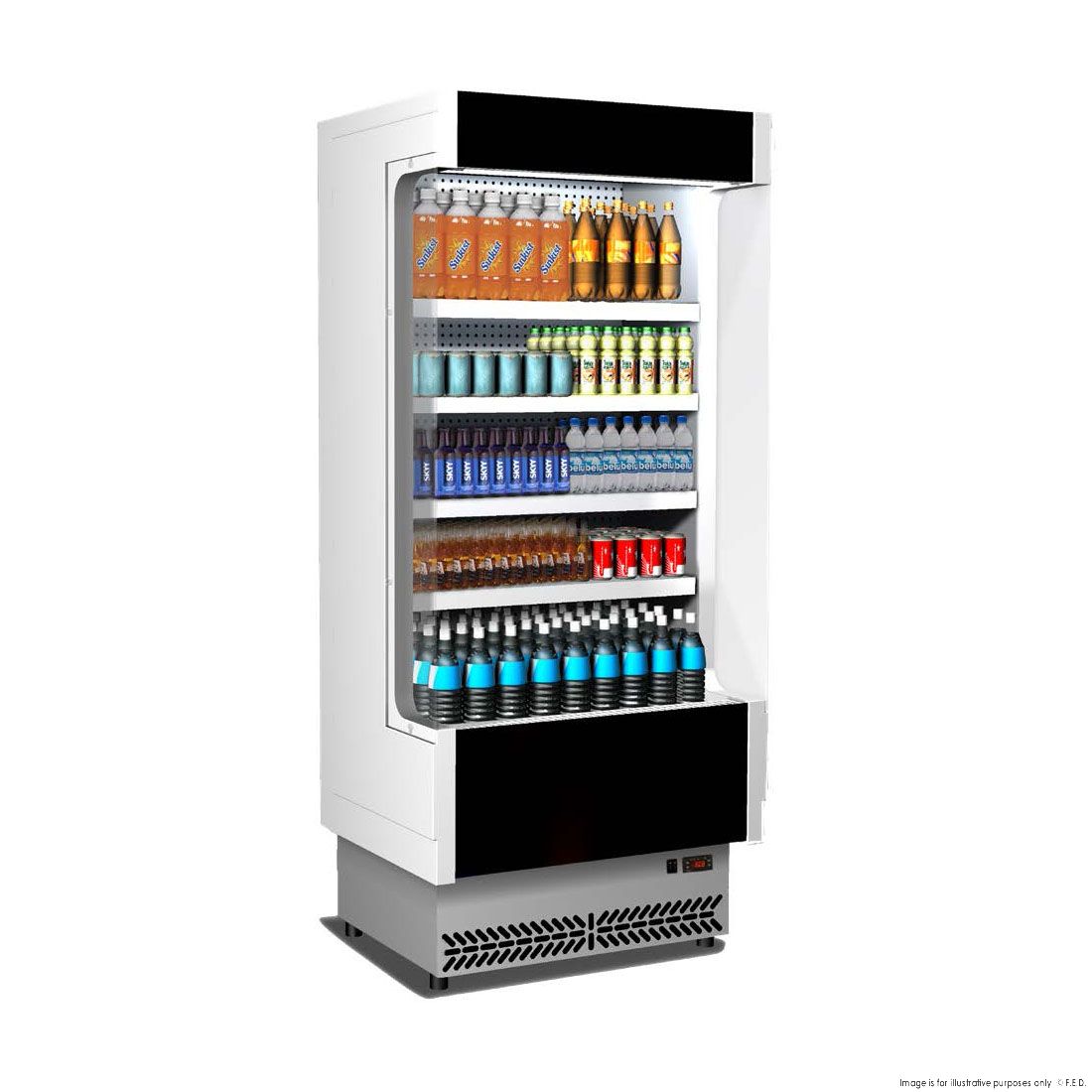 ItaliaCool Open Chiller with 4 Shelves - TDVC60-CA-100