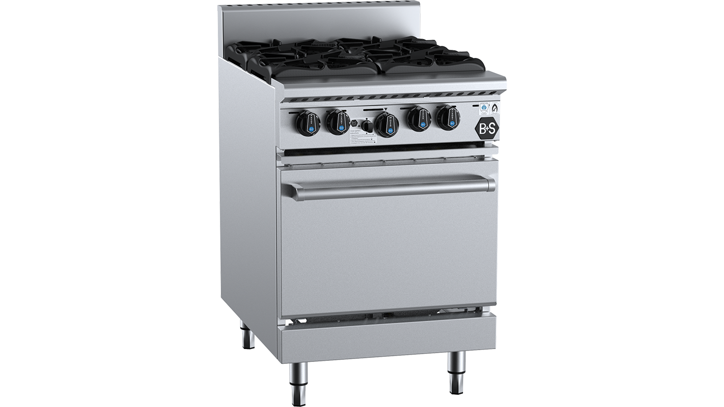 B&S BLACK OV-SB4 Four Burner Oven