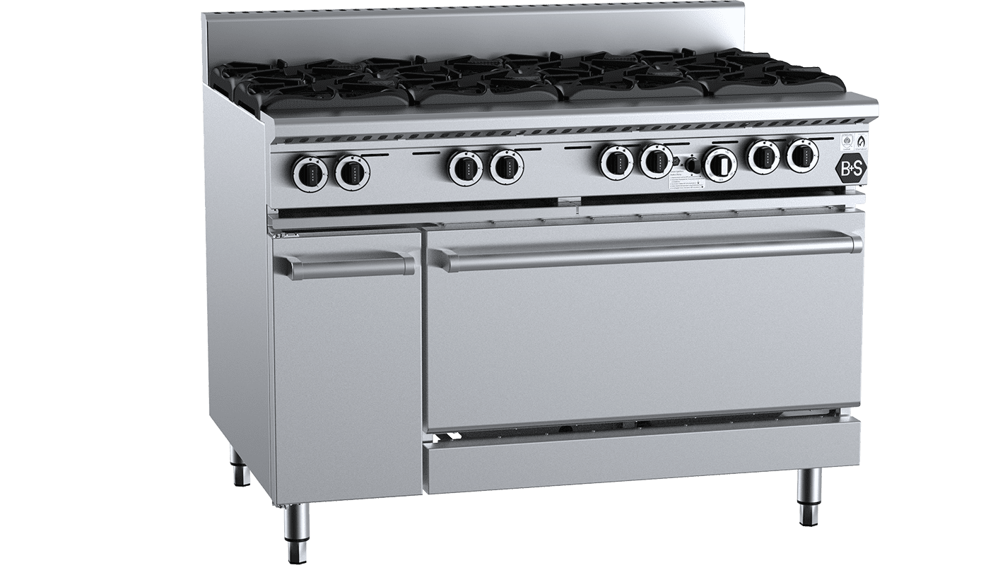 B+S Black OV-SB8 - Eight Burner Oven