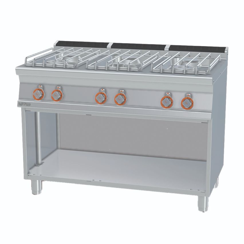 Lotus PC-712GP 6 Burner Gas Range on Base