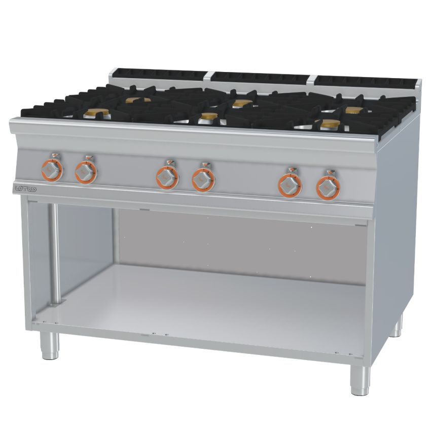 Lotus PC-912G 6 Burner Gas Range on Base
