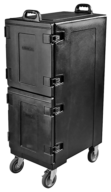 PC600N03 Carlisle Cateraide™ Black 2-Door Insulated Front Loading Food Pan Carrier 616mm x 432mm x 1270mm