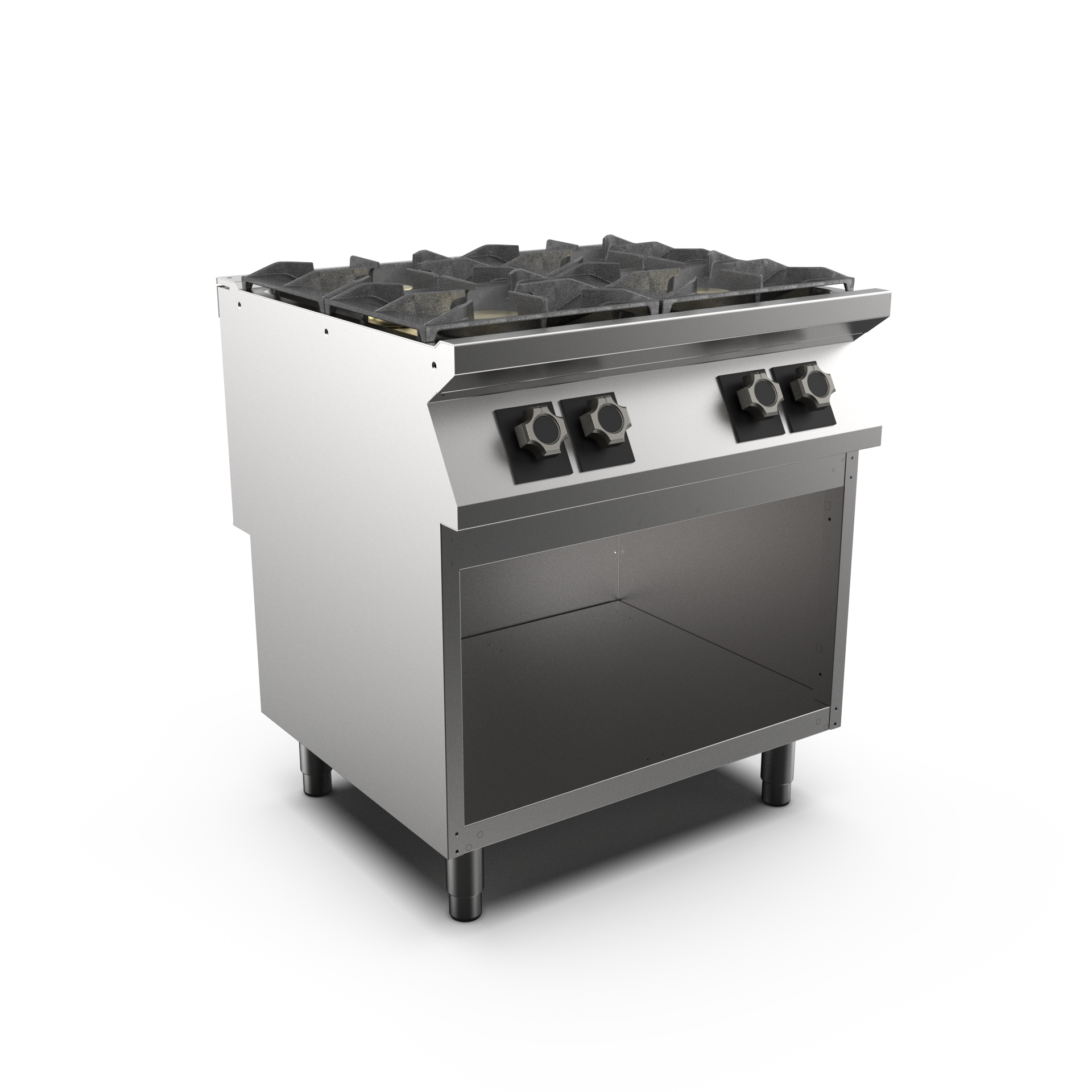 PC98GG-NG - Mareno M1 90 Series 800mm wide 4 burner Gas cook top on open stand Nat Gas
