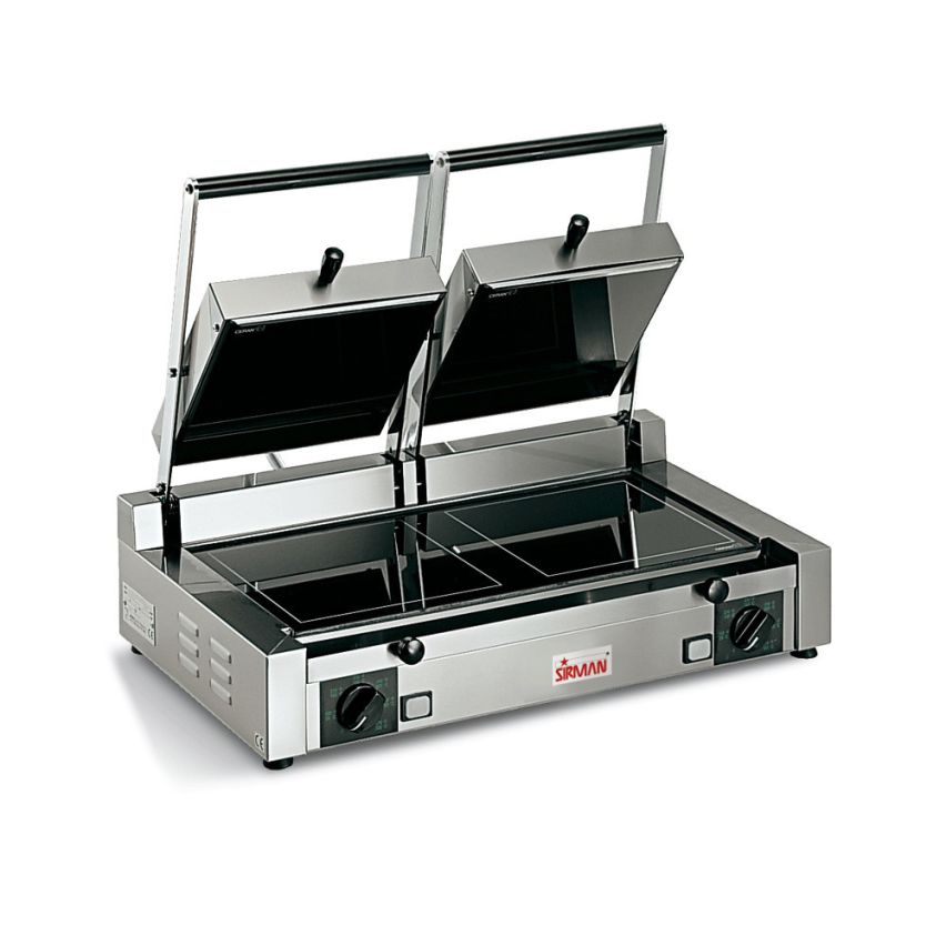 Sirman PD VT LL-LL Ceran Ceramic Glass Double-Head Sandwich Grill with Smooth Top and  Bottom - 34A3444002SI