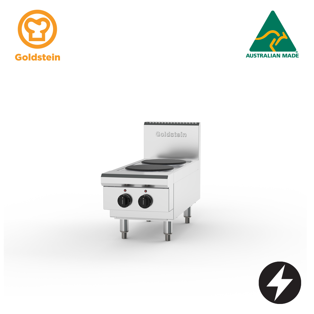 Goldstein PEB2S‑X Electric Cooktop, 2 Solid Plates