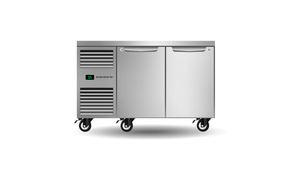Skope Two Solid Door Underbench GN 1/1 Fridge STAINLESS STEEL