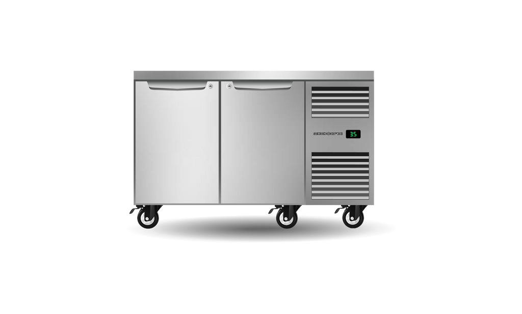 Skope Two Solid Door Underbench GN 1/1 Right Hand Fridge STAINLESS STEEL