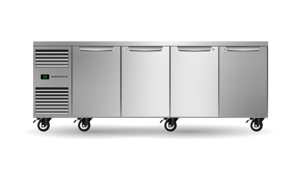 Skope Four Solid Door Underbench GN 1/1 Fridge STAINLESS STEEL