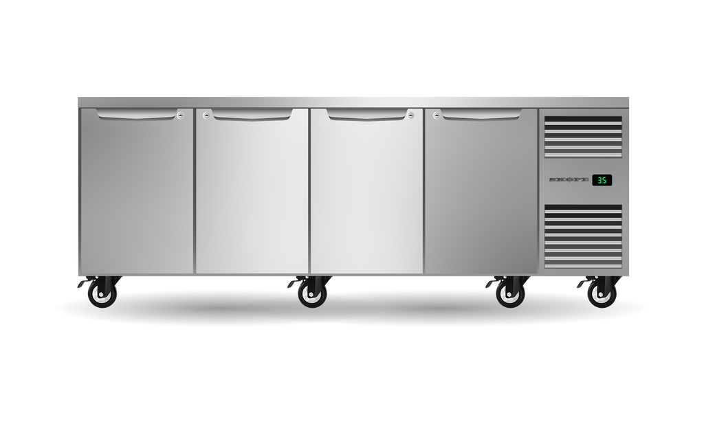 Skope Four Solid Door Underbench GN 1/1 Right Hand Fridge STAINLESS STEEL