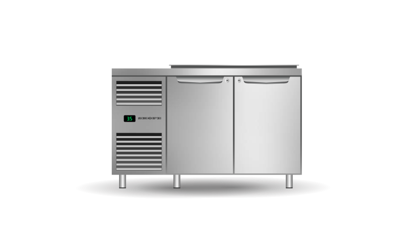 Skope Two Solid Door Salad Preparation GN1/3 Fridge STAINLESS STEEL