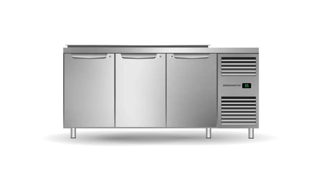 Skope PG13.PPS.3.SD.RHThree Solid Door Salad Preparation GN1/3 Right Hand Fridge - STAINLESS STEEL