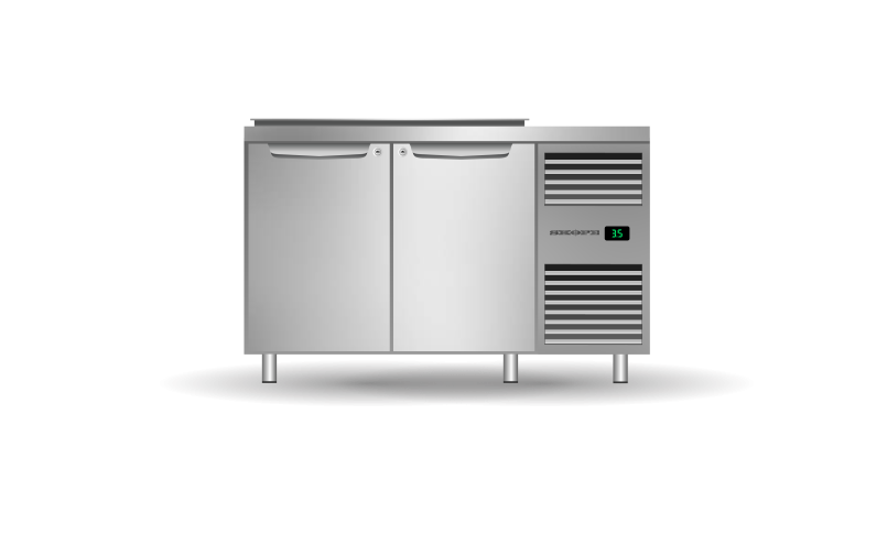 Skope Two Solid Door Salad Preparation GN1/3 Right Hand Fridge STAINLESS STEEL