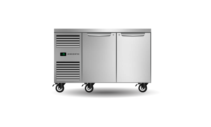 Skope Two Solid Door Underbench GN1/1 Freezer STAINLESS STEEL