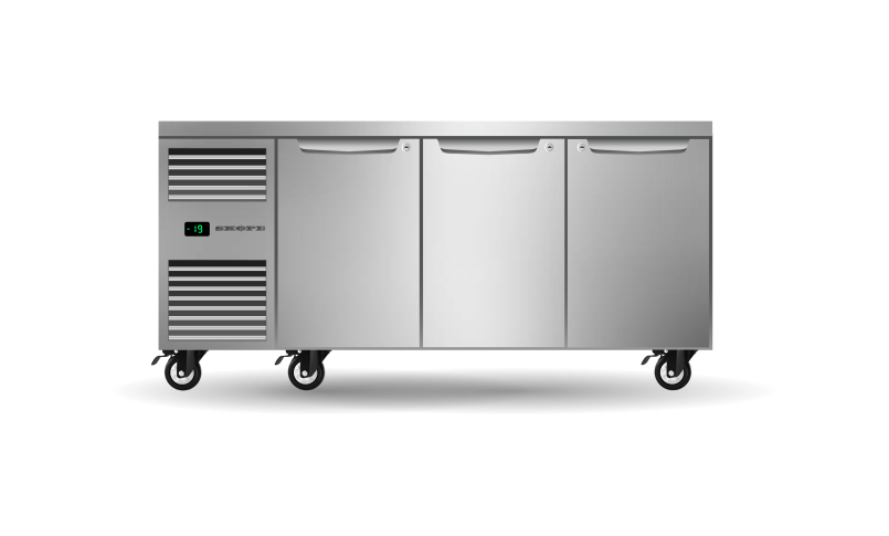 Skope Three Solid Door Underbench GN1/1 Freezer STAINLESS STEEL