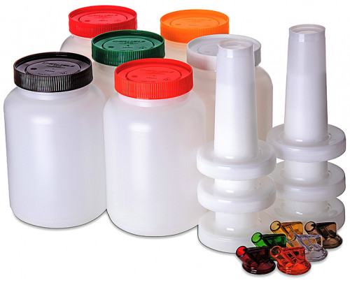 PS701B00 Carlisle STORE N POUR® Bar Service Kit with colour co-ordinated spouts & caps – 353mm x 124mm