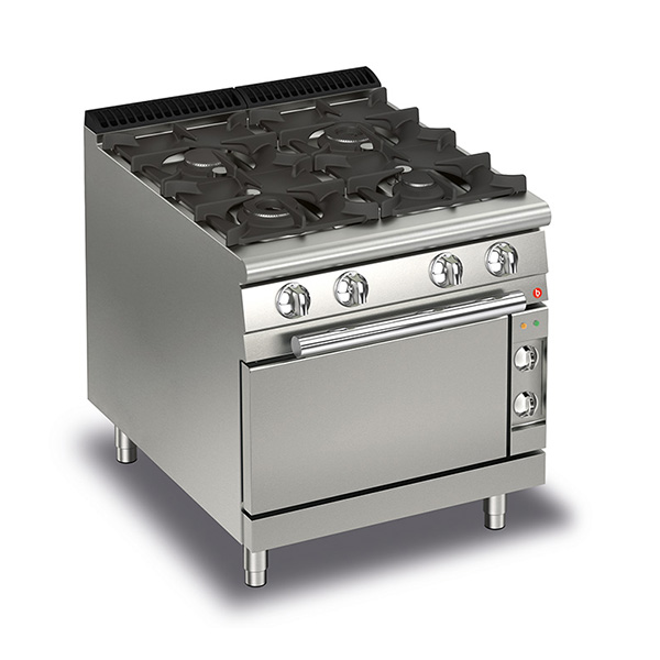 Baron Q70PCF/GE8025 - 4 Burner Gas Range with Electric Ignition & Fan Forced Electric Oven