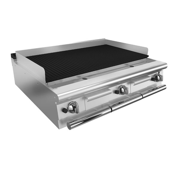 Baron Q70SGL/G123 1200mm 3-Burner Gas Lava Rock Chargrill