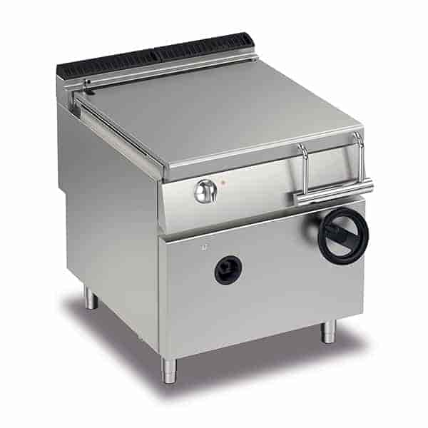 Baron Q90BR/G80 Queen9 Gas Bratt Pan - Manual Tilting 80Lt