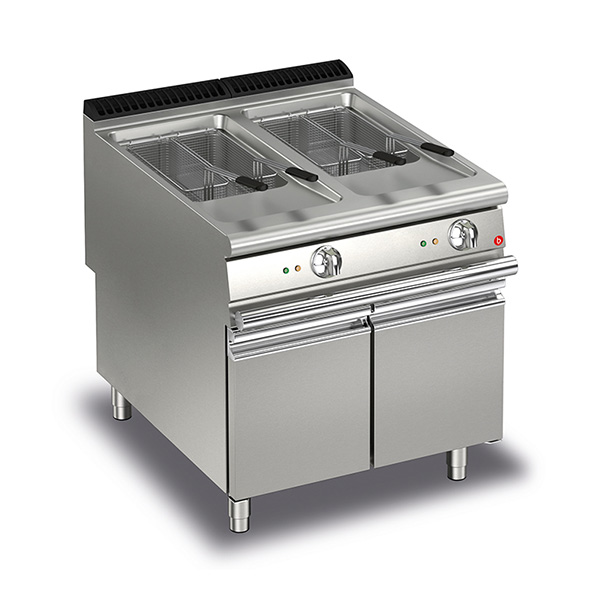 Baron Q90FRI/G823 - 23+23L Double Basin Gas Deep Fryer