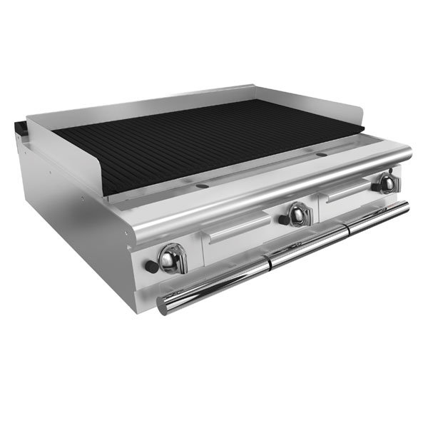 Baron Q90SGL/G123 1200mm 3-Burner Gas Lava Rock Chargrill