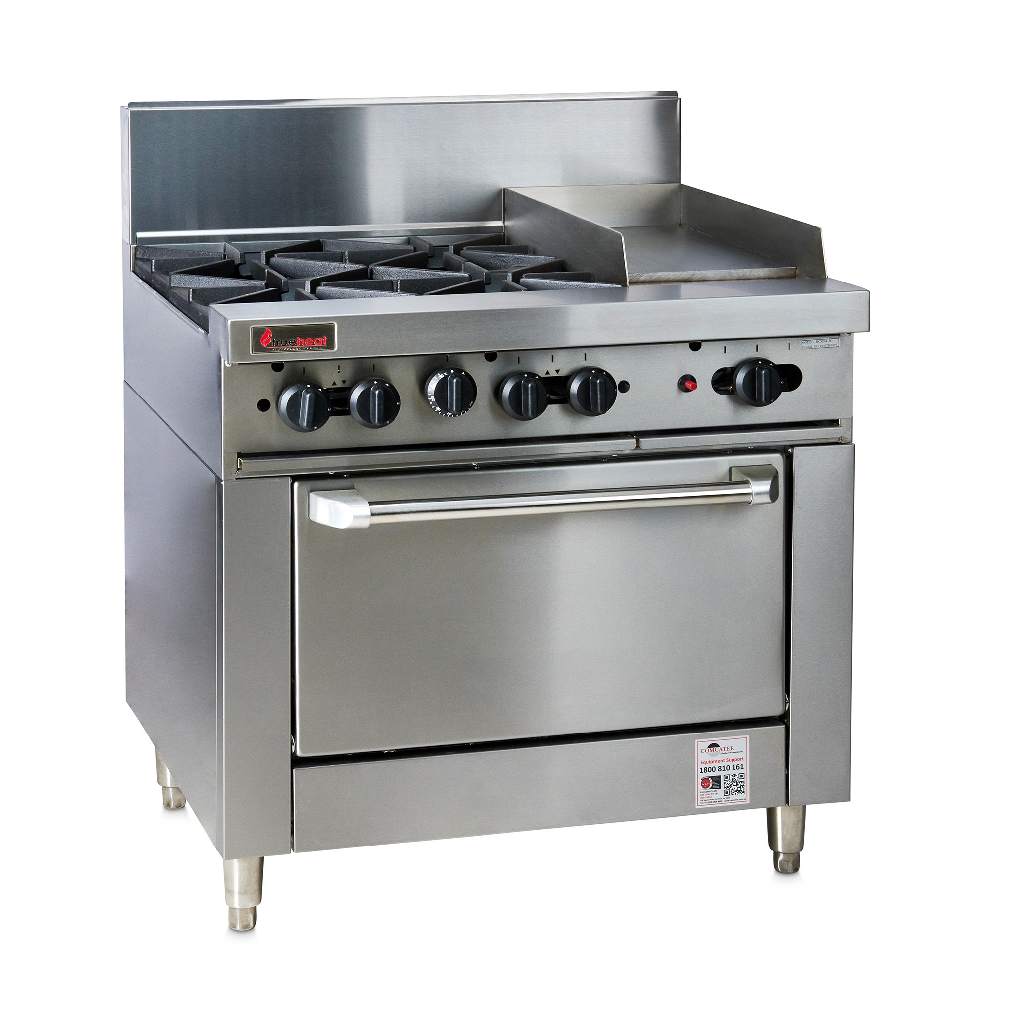 RCR9-4-3G-LP - Trueheat RC Series 900mm Range W 4 Burners And 300mm Griddle Plate LP