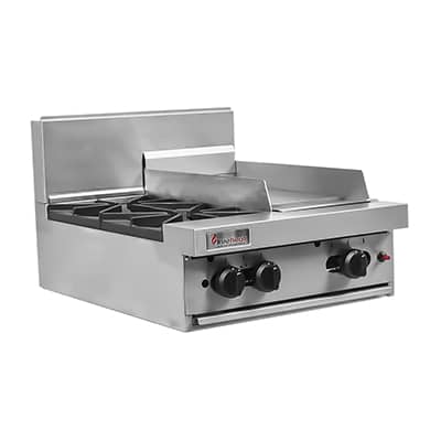 RCT6-2-3G-LP - Trueheat RC Series 600mm Top W 2 Burners And 300mm Griddle Plate LP