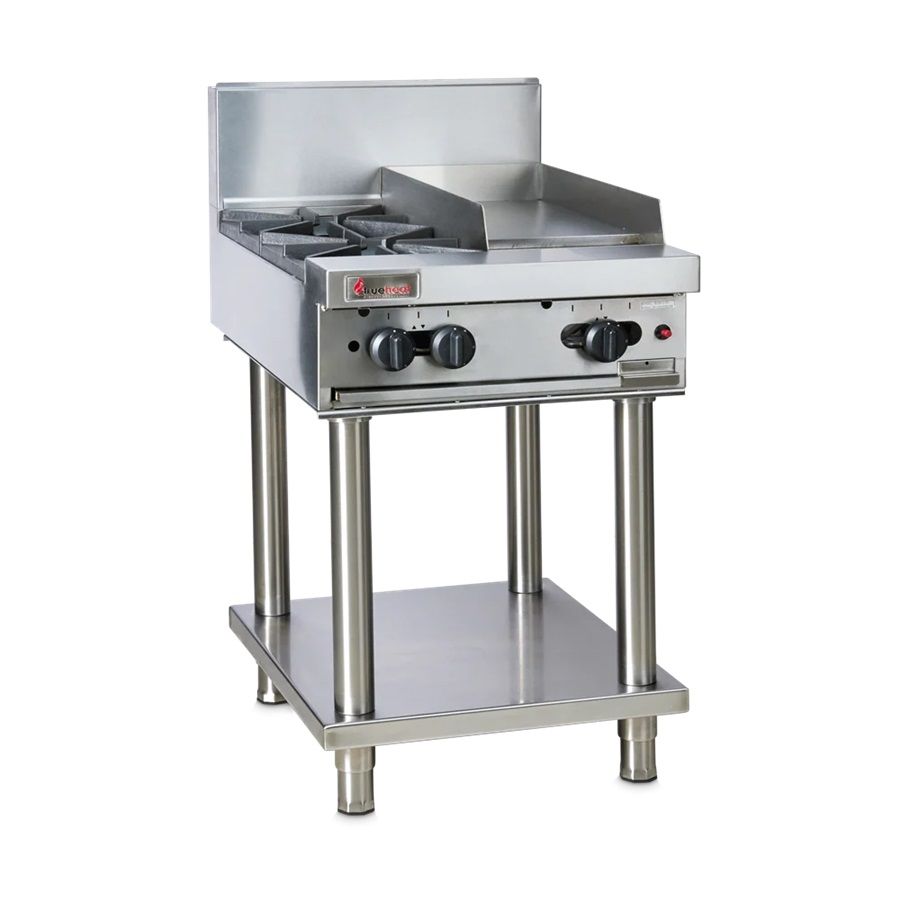 RCT6-2-3G-NG-STD6-KIT - Trueheat 600mm Top w 2 burners and 300mm griddle plate supplied with stand and regulator NG