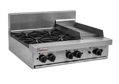 RCT9-4-3G-LP - Trueheat RC Series 900mm Top W 4 Burners And 300mm Griddle Plate LP