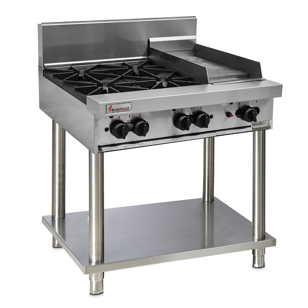 RCT9-4-3G-NG - Trueheat RC Series 900mm Top W 4 Burners And 300mm Griddle Plate NG