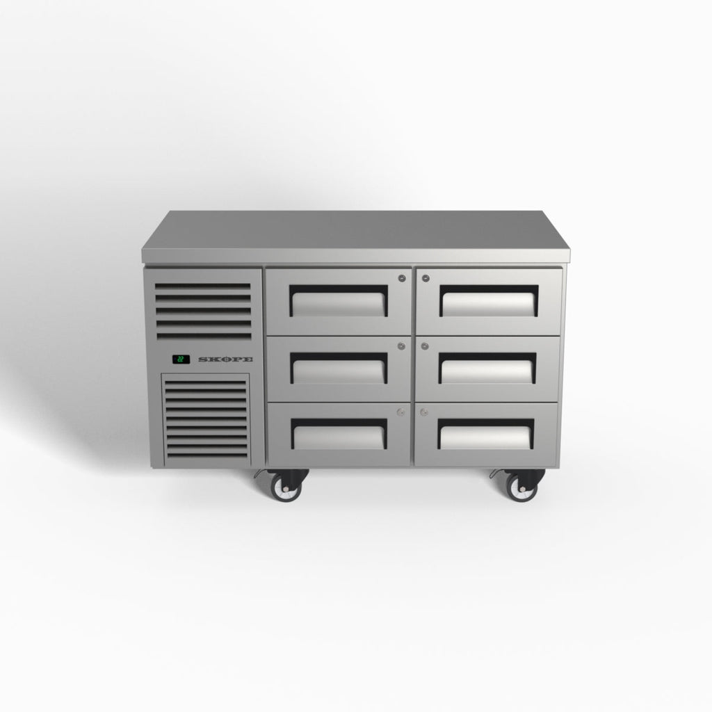 Skope ReFlex 6 Drawer Underbench GN 1/1 Fridge STAINLESS STEEL
